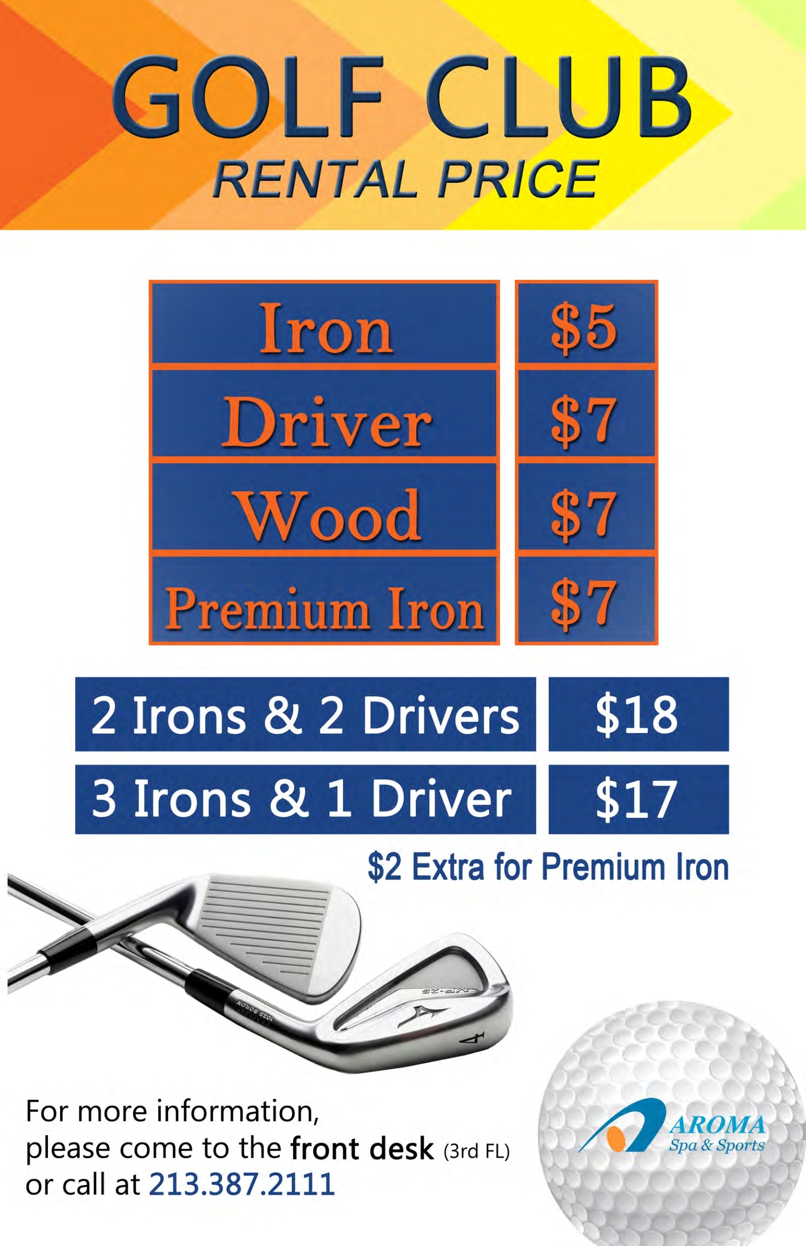 List Of Golf Club Rental Prices
